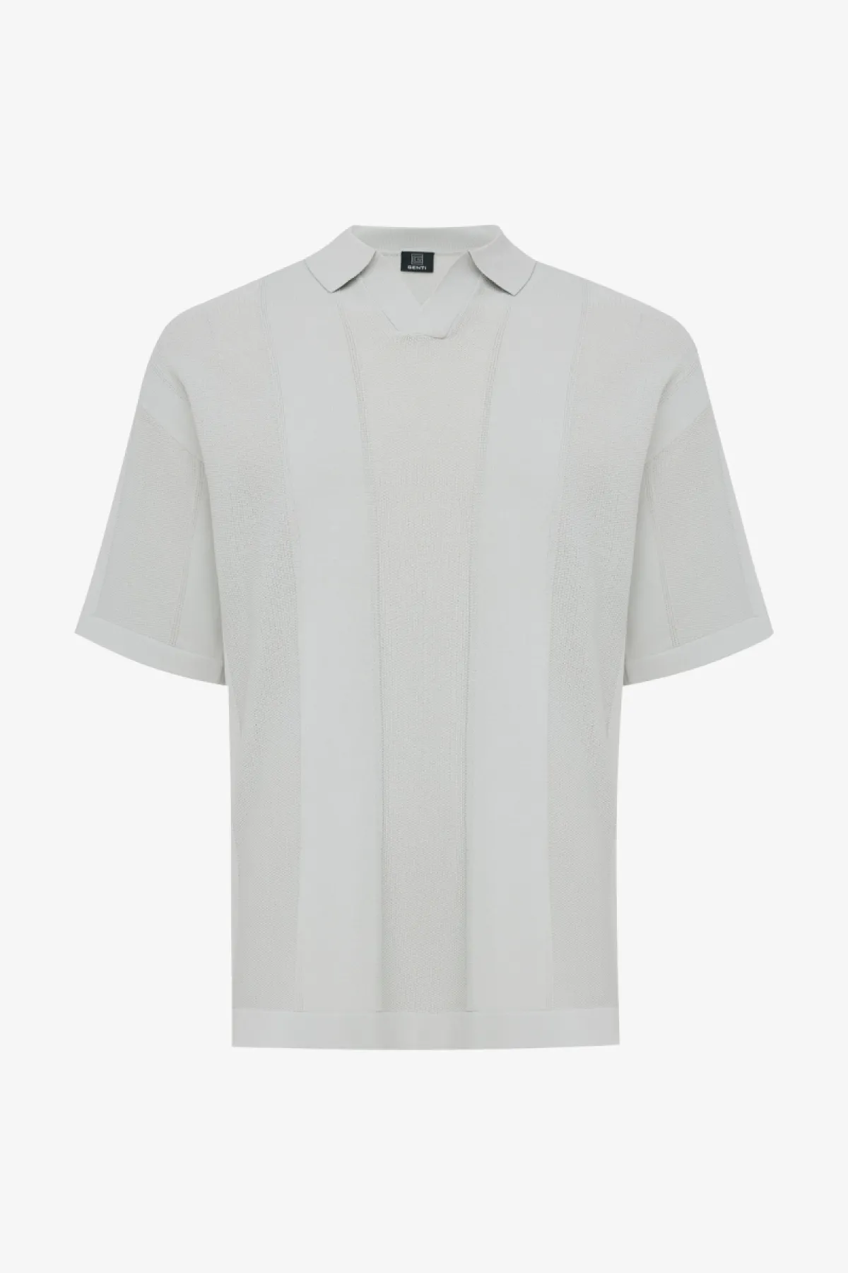 Gebreide Buttonless Polo | Lichtgroen
