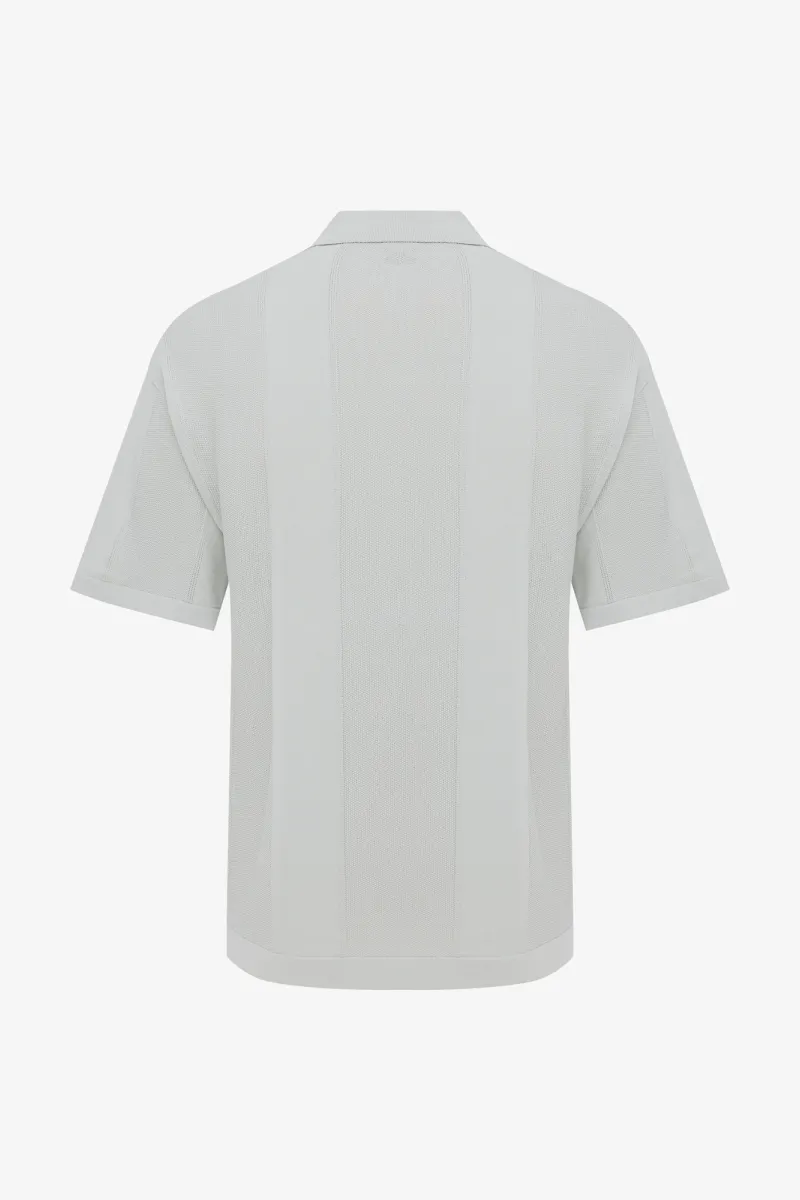 Gebreide Buttonless Polo | Lichtgroen