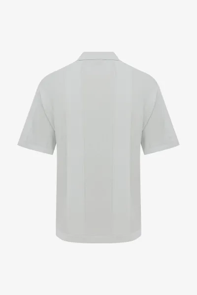 Gebreide Buttonless Polo | Lichtgroen