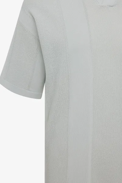 Gebreide Buttonless Polo | Lichtgroen