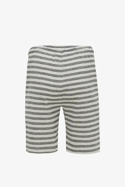 Gestreepte Korte Broek | Donkerblauw