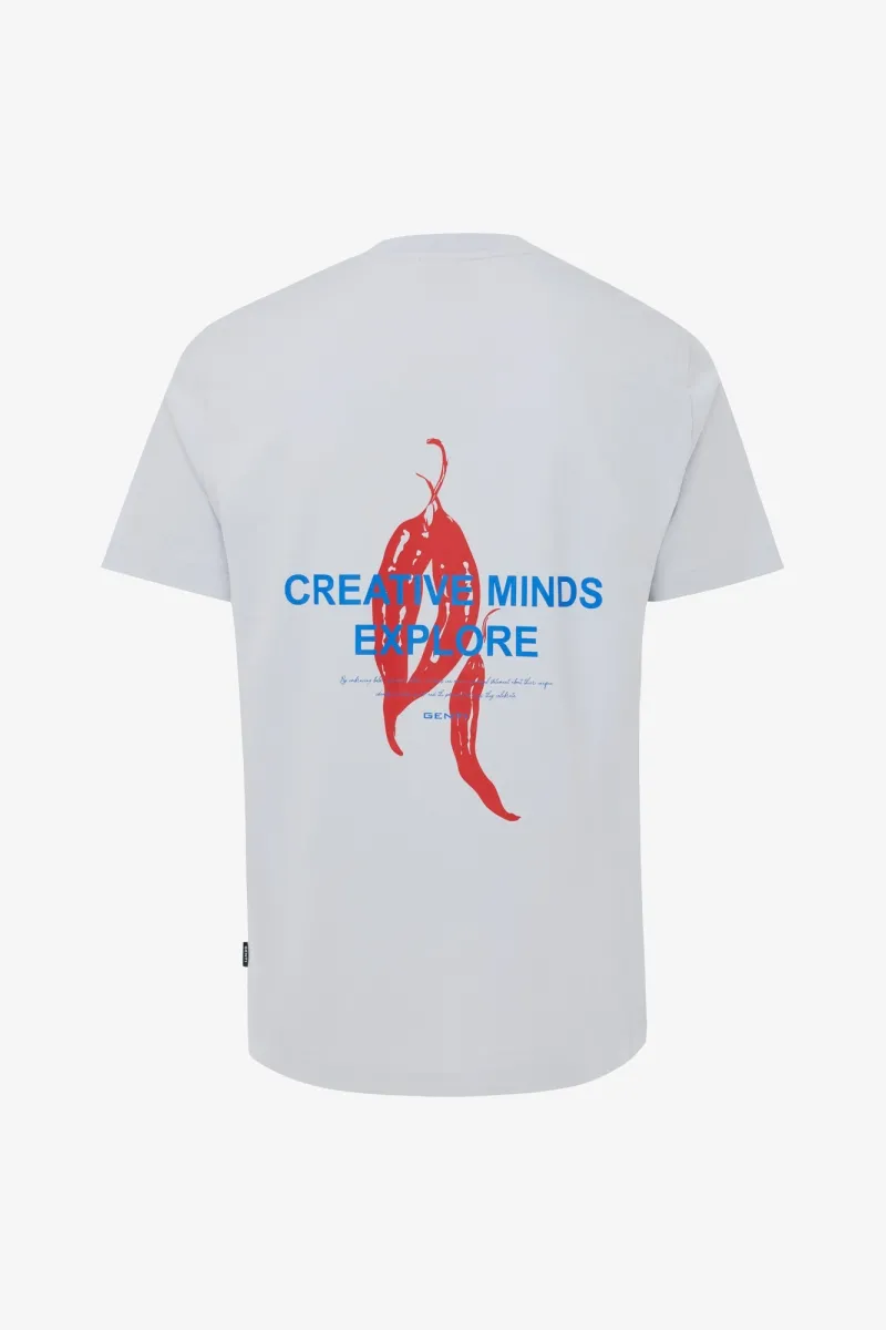 Backprint T-shirt | Lichtgrijs