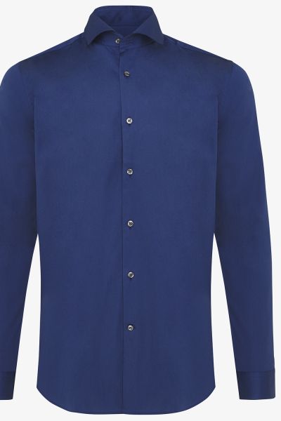 Skin-Fit Stretch Overhemd Hard Blauw