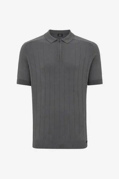 Polo zip | Donkergrijs