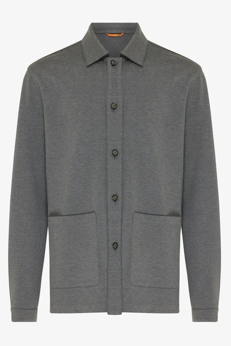 Monogram overshirt Thomas | Grijs