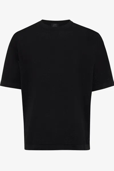 Crochet t-shirt | Zwart