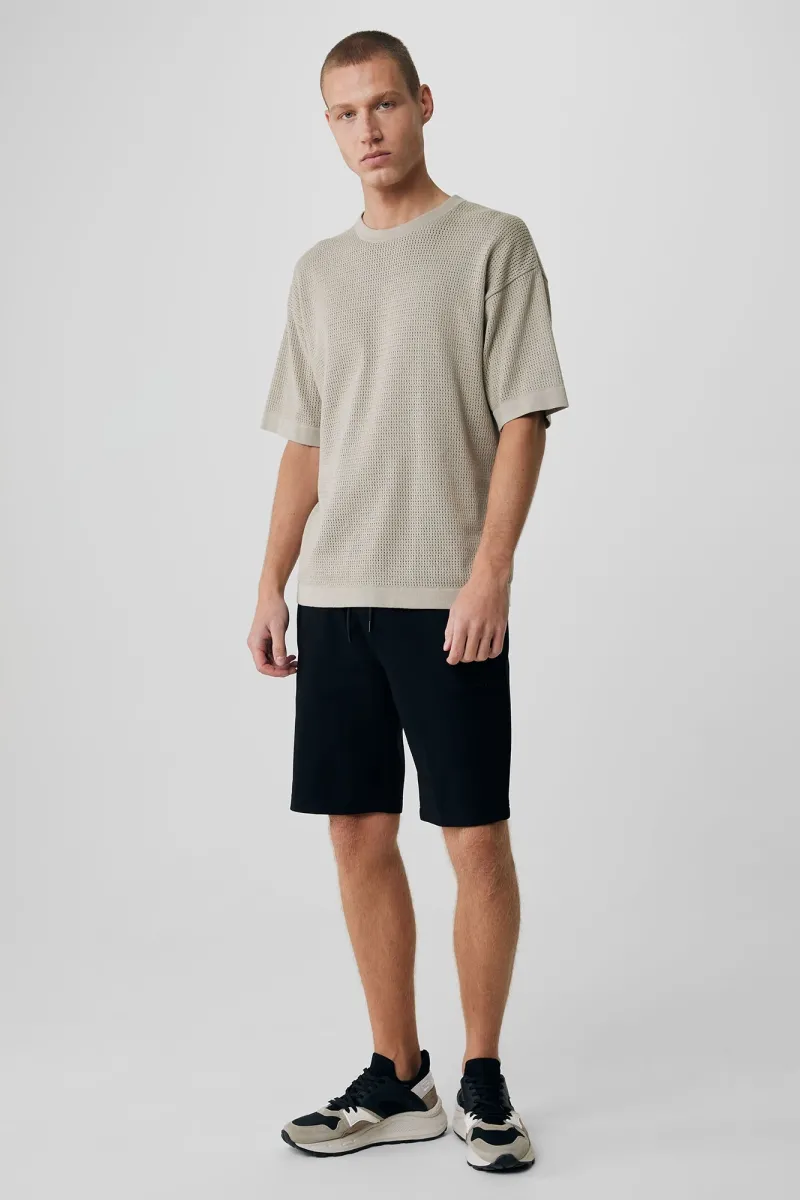 Crochet t-shirt | Beige