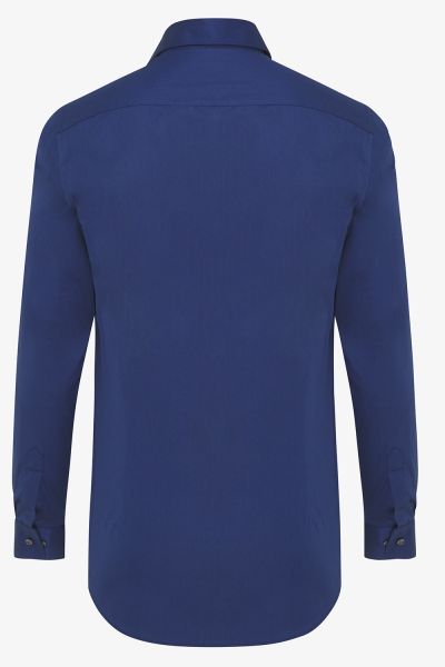 Skin-Fit Stretch Overhemd Hard Blauw