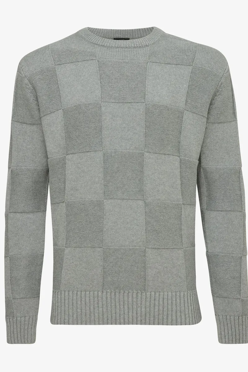 Checkered Roundneck | Grijs