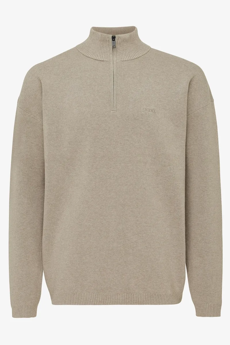 Relaxed Half Zip | Beige