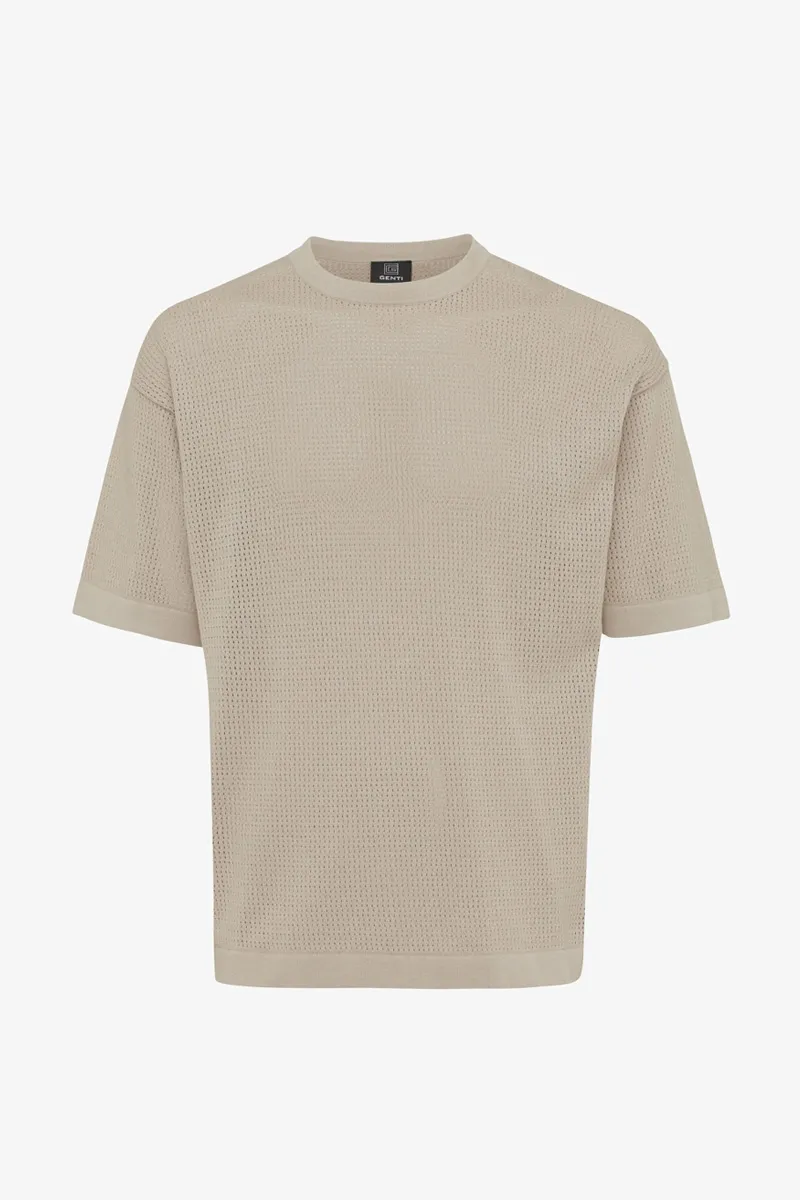 Crochet t-shirt | Beige