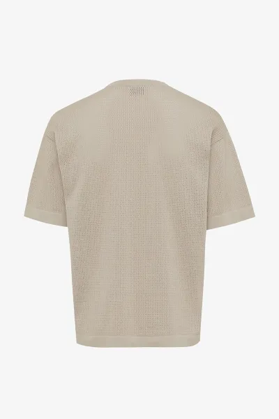 Crochet t-shirt | Beige