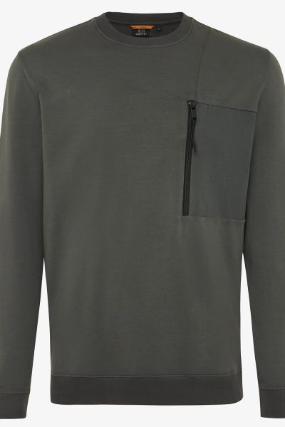 Sweater zip pocket groen