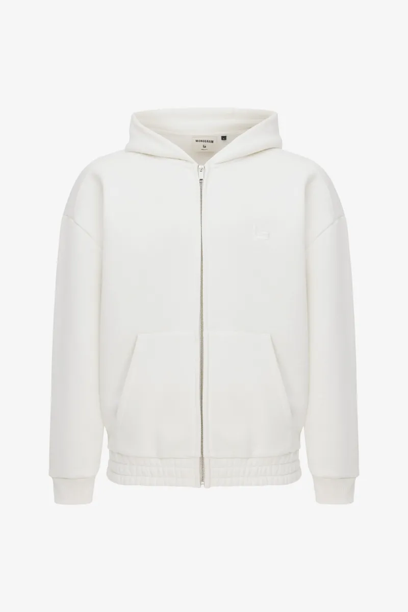 Monogram Zip Hoodie | Off-white