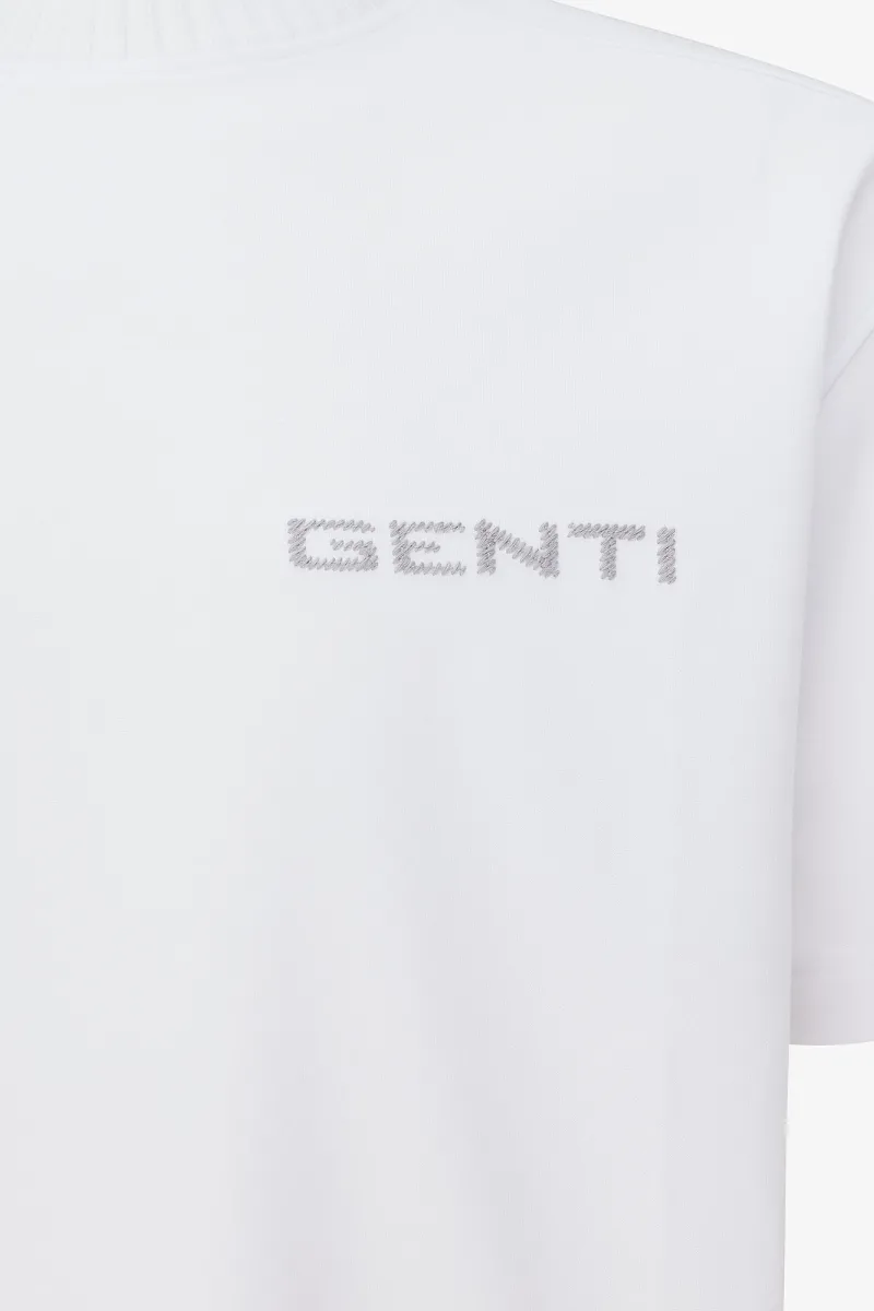 Embroidered Logo T-shirt | Wit