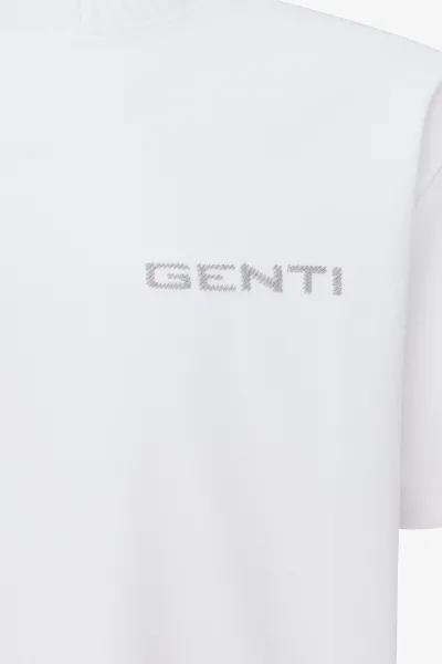 Embroidered Logo T-shirt | Wit