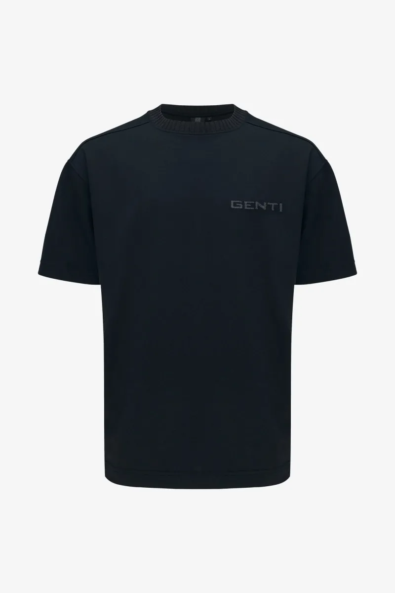 Embroidered Logo T-shirt | Zwart