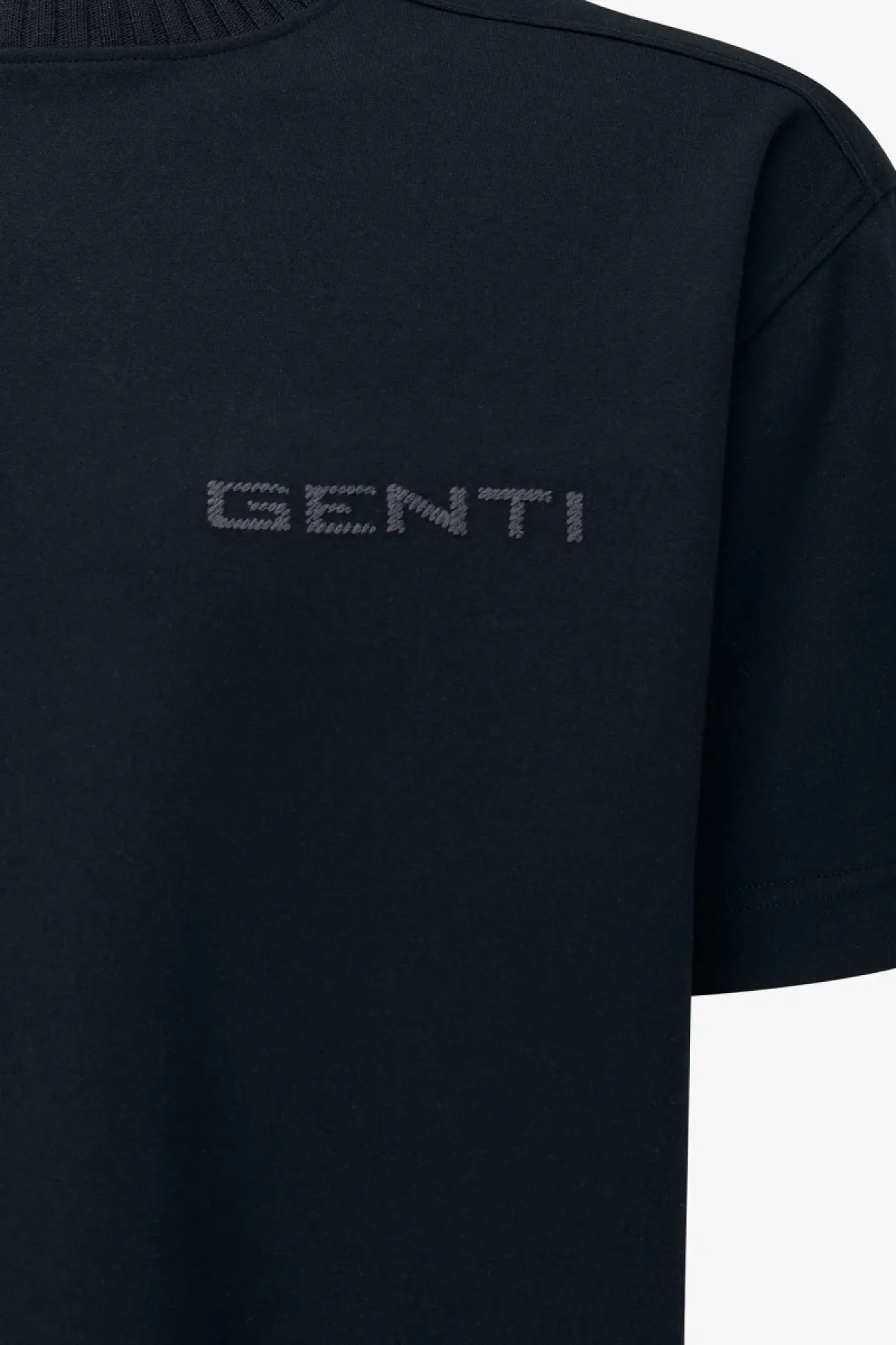 Embroidered Logo T-shirt | Zwart