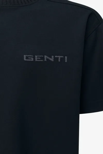 Embroidered Logo T-shirt | Zwart