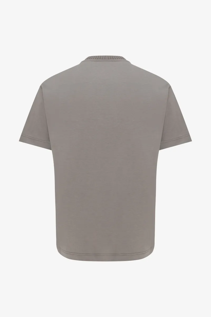 Embroidered Logo T-shirt | Taupe