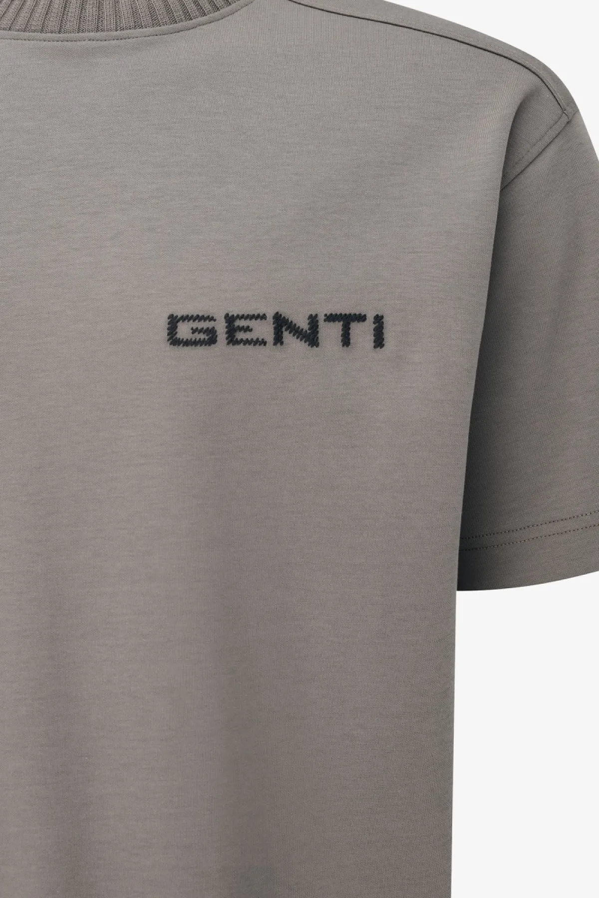 Embroidered Logo T-shirt | Taupe