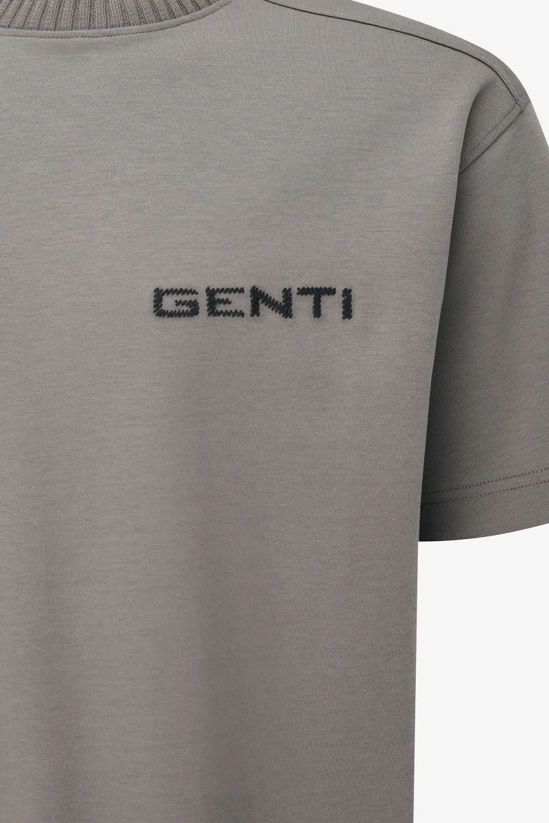 Embroidered Logo T-shirt | Taupe