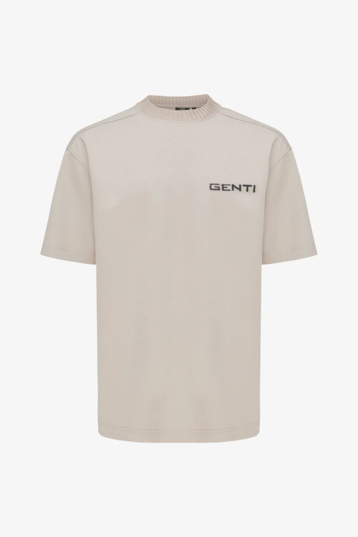 Embroidered Logo T-shirt | Beige