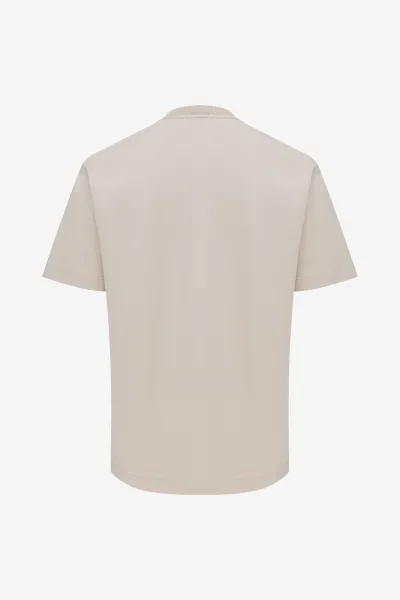 Embroidered Logo T-shirt | Beige