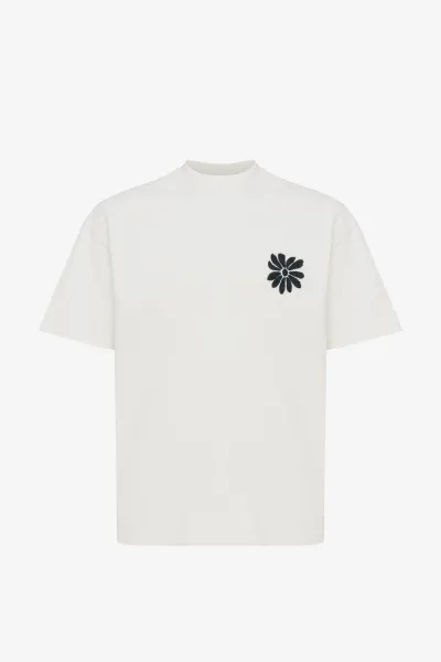 Floral Embroidery T-shirt | Off White