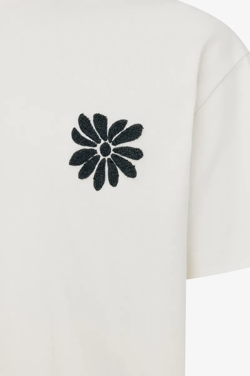 Floral Embroidery T-shirt | Off White