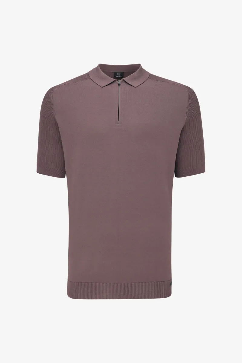 Polo Half Zip | Mauve