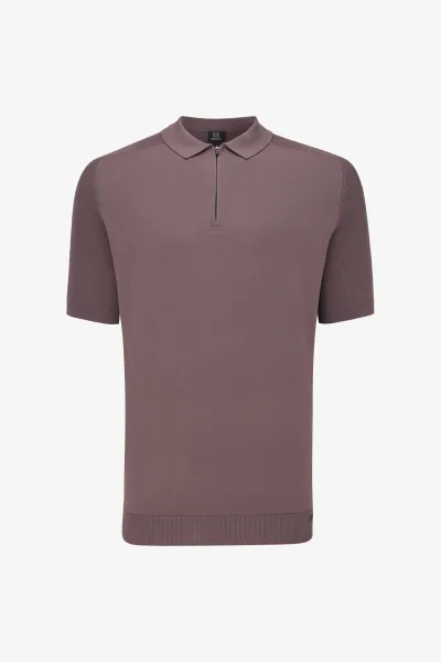 Polo Half Zip | Mauve