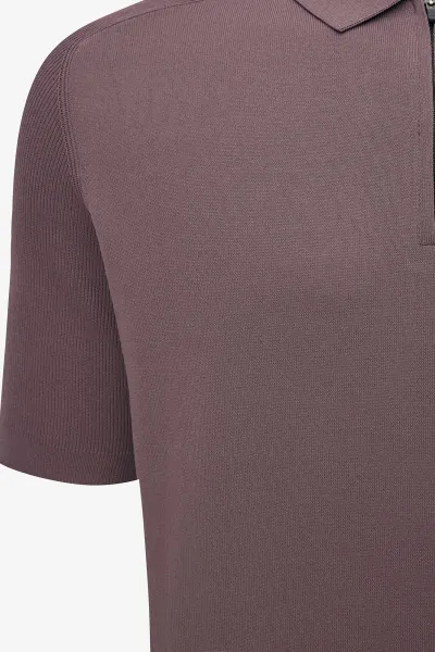 Polo Half Zip | Mauve