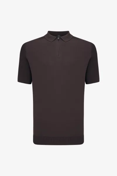 Polo Half Zip | Bordeaux