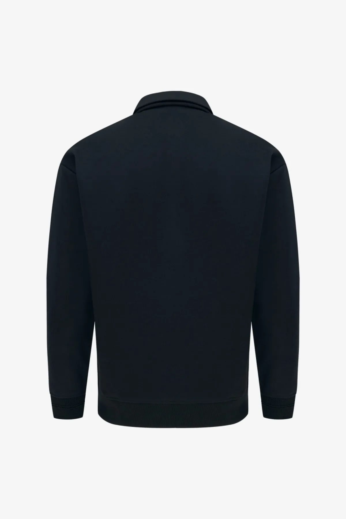 Polo Zip Sweater | Zwart