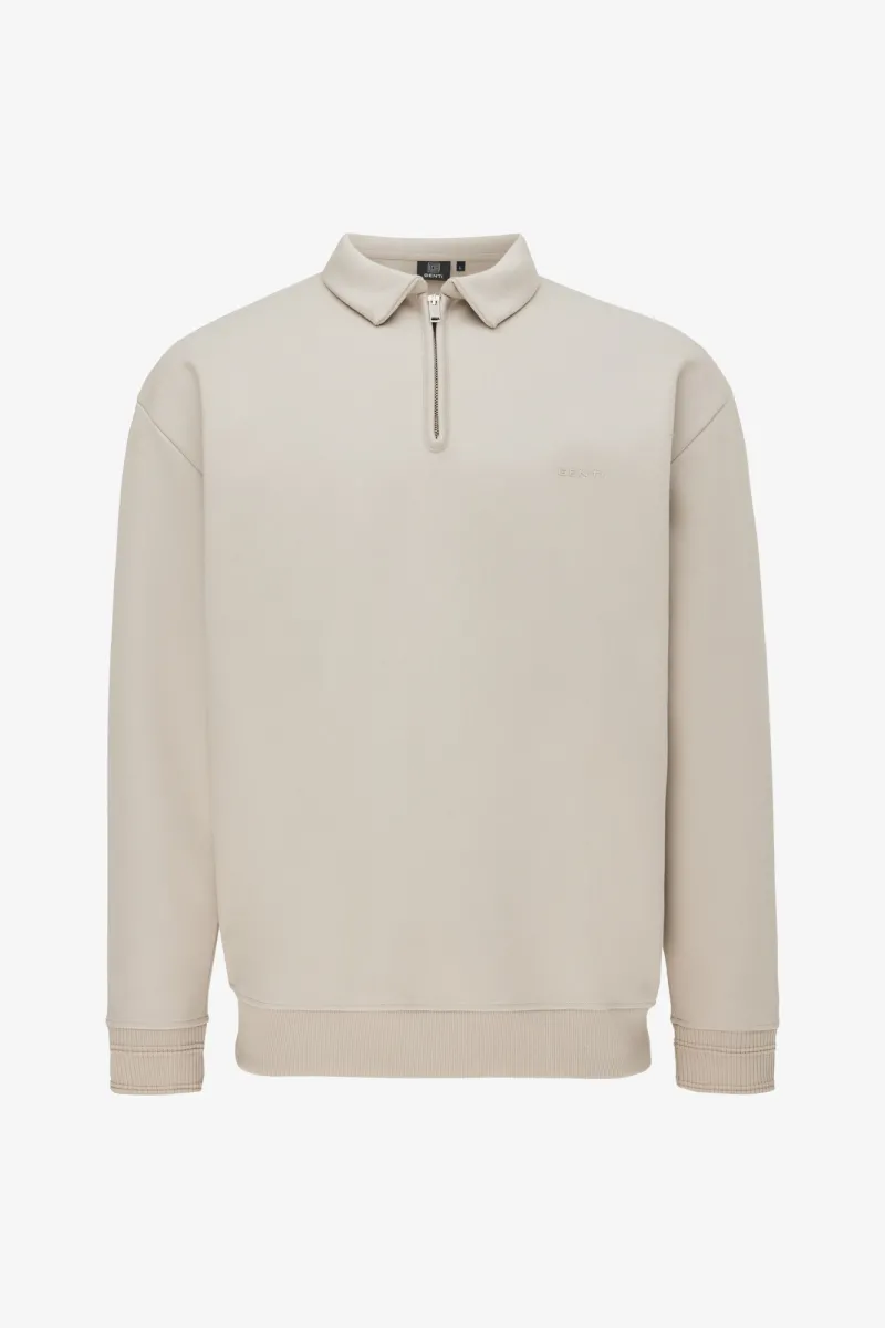 Polo Zip Sweater | Beige