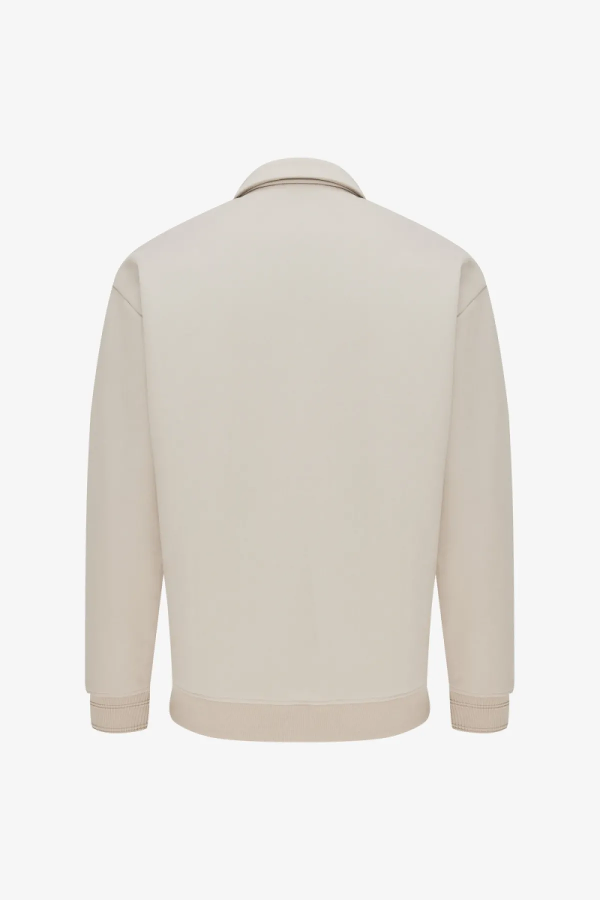 Polo Zip Sweater | Beige