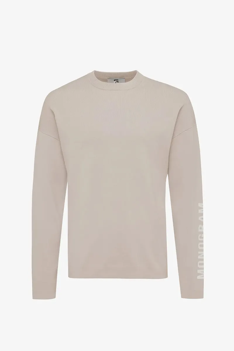 Monogram crewneck logo | Beige