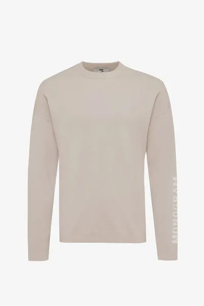 Monogram crewneck logo | Beige