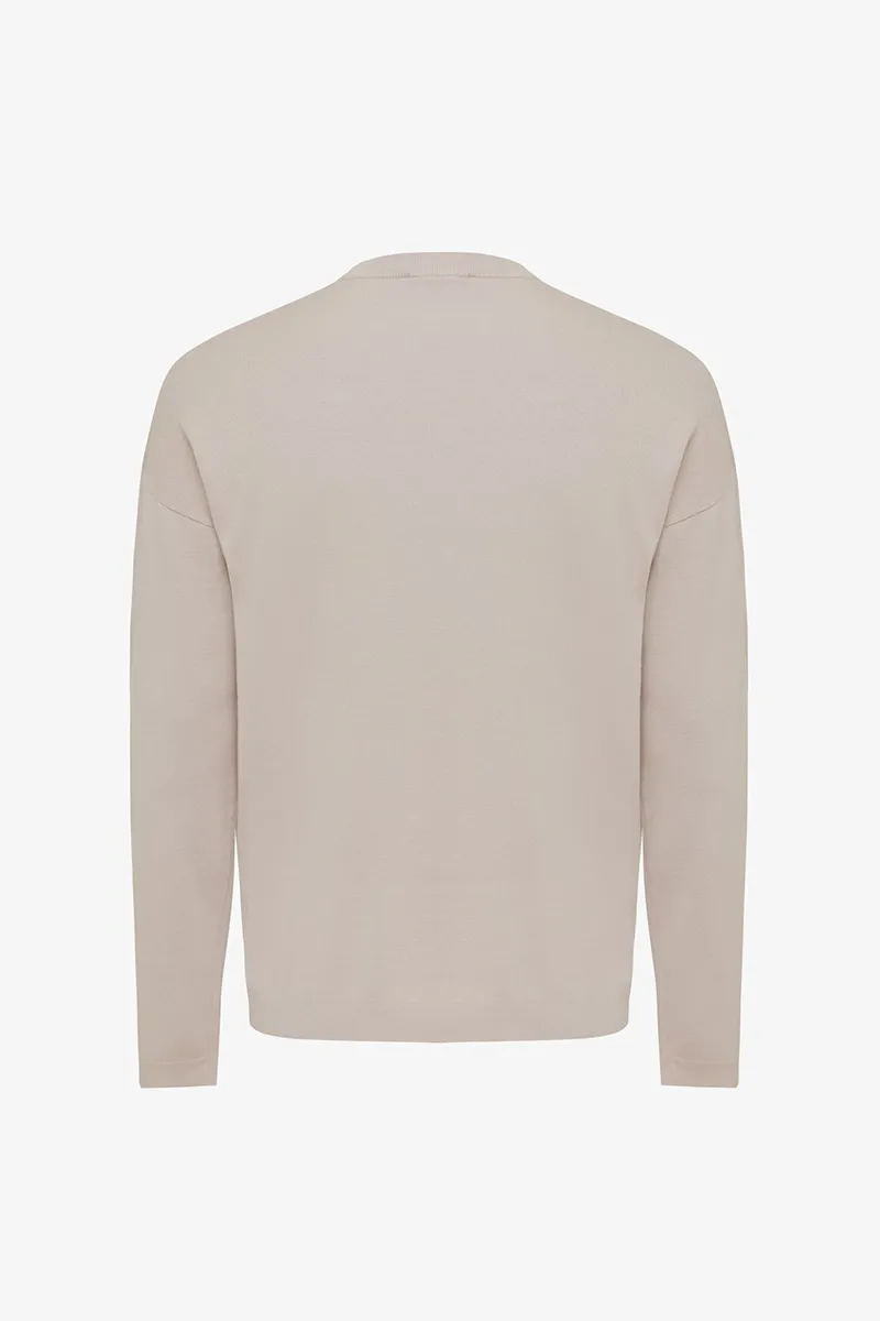 Monogram crewneck logo | Beige