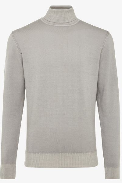Wollen coltrui washed grijs