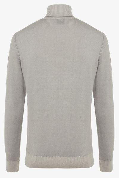 Wollen coltrui washed grijs