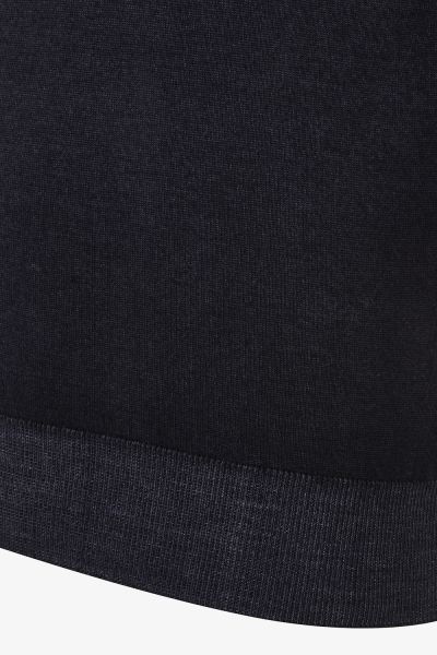 Wollen coltrui washed donkerblauw