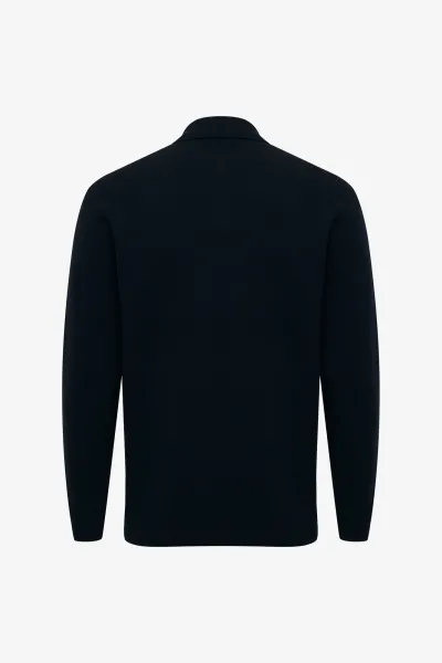 Longsleeve Button Polo | Zwart