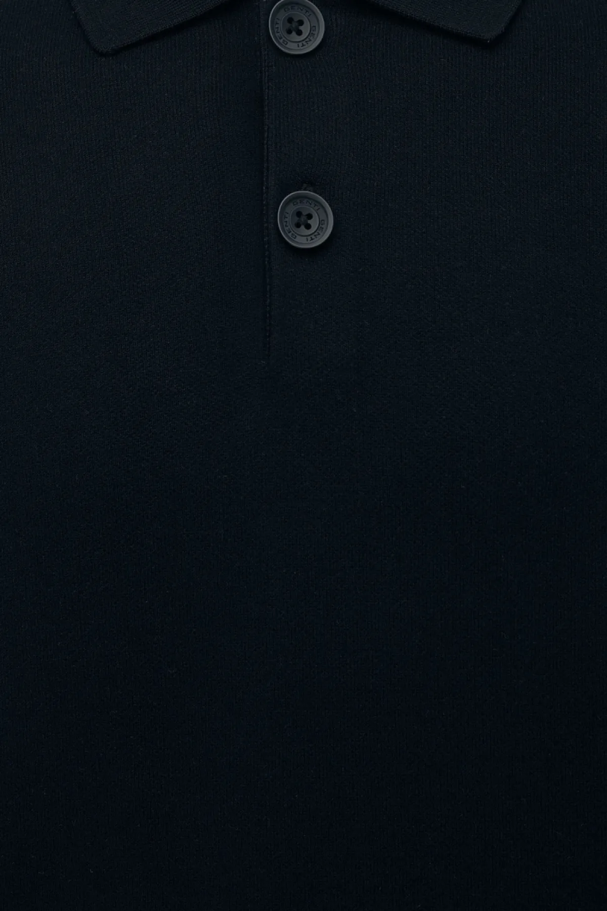 Longsleeve Button Polo | Zwart