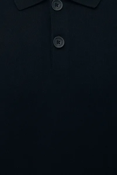 Longsleeve Button Polo | Zwart