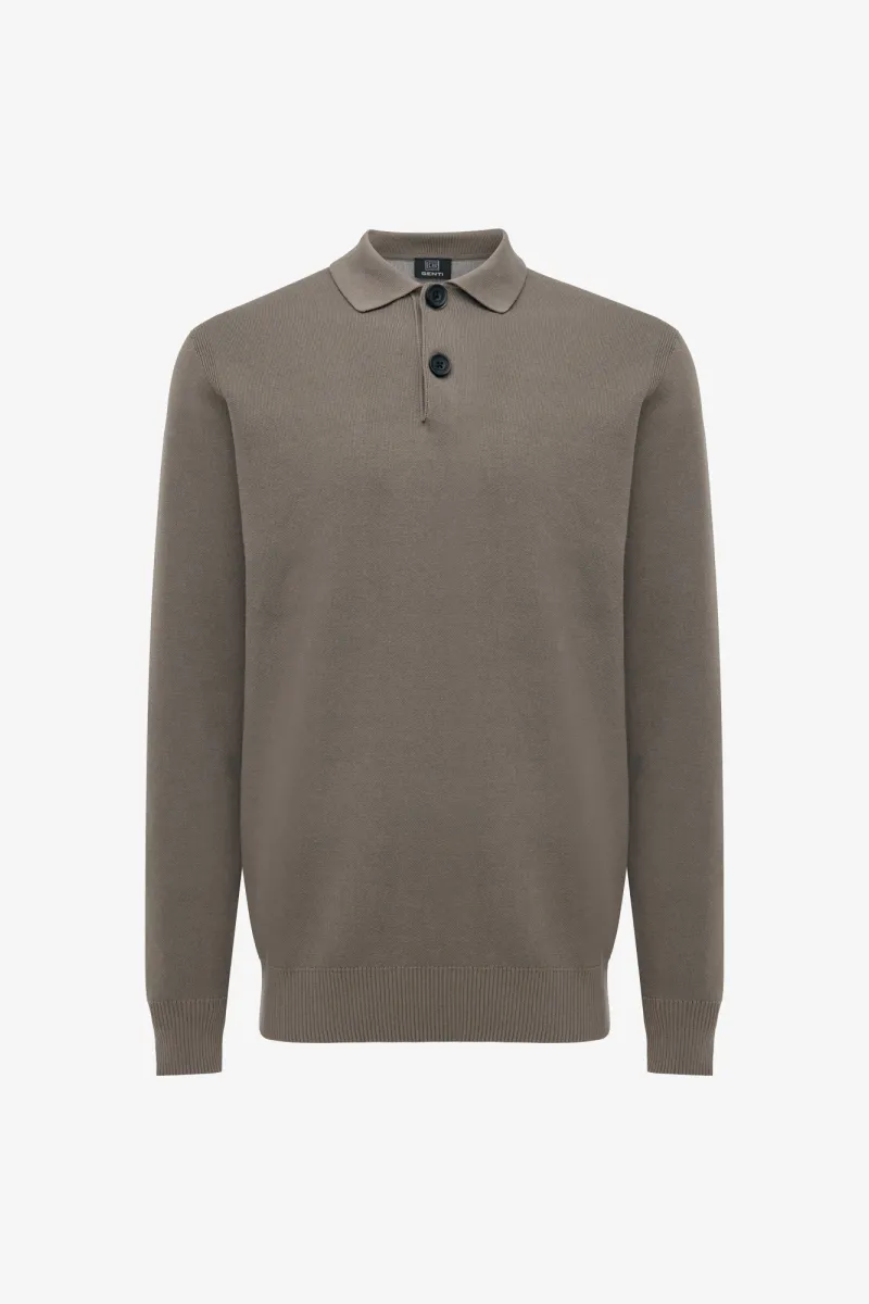 Longsleeve Button Polo | Taupe