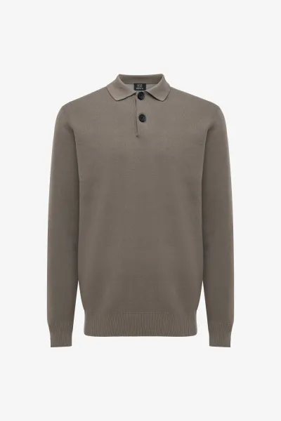 Longsleeve Button Polo | Taupe