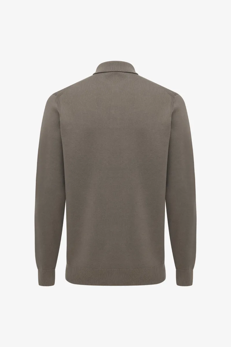 Longsleeve Button Polo | Taupe