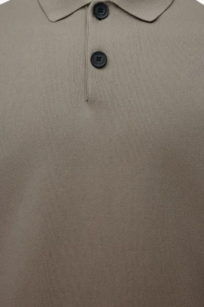 Longsleeve Button Polo | Taupe